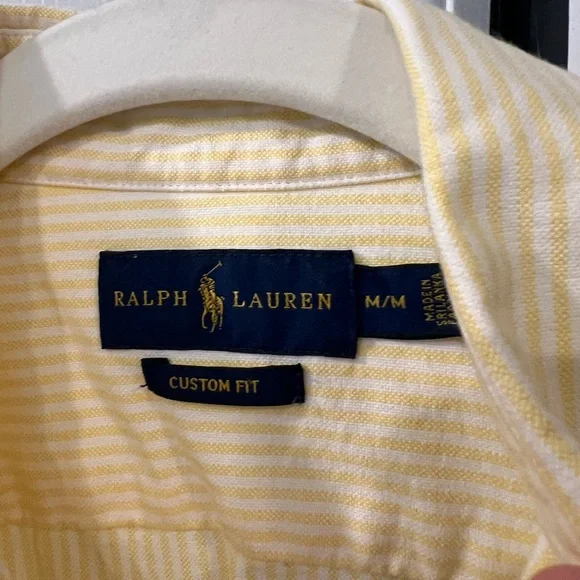 Ralph Lauren Custom Fit Shirt in Soft Yellow Stripes - Picture 2 of 2
